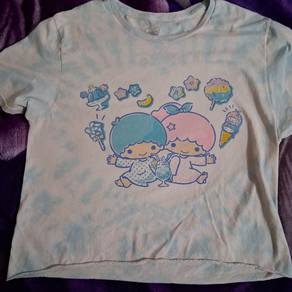 Sanrio Blue and Pink Short Sleeve Tee with Kawaii Design